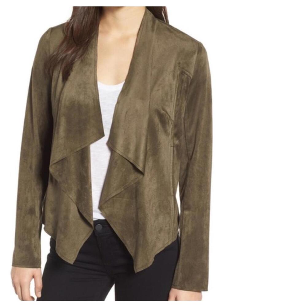 KUT FROM THE KLOTH dark green faux suede draped jacket sz s